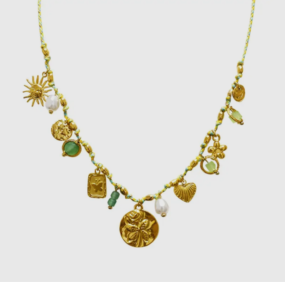 Collier breloques 💚💛✨